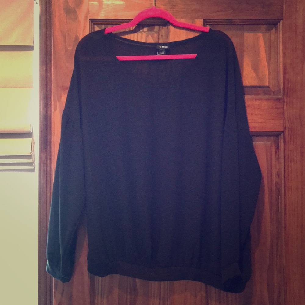 Torrid black sheer blouse Size 2